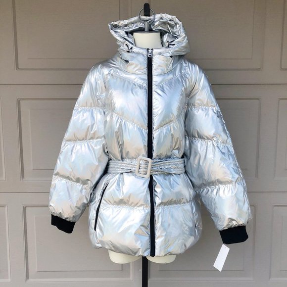 7 For All Mankind Hooded Belted Down Parka - Picture 2 of 8